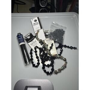 Beads For Jewelry Making Lot Glass Blacks New